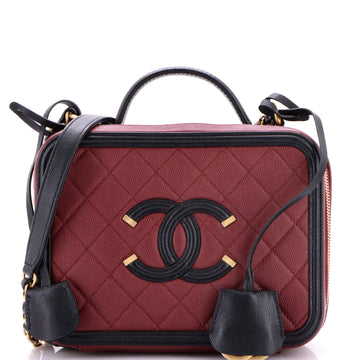 Chanel Filigree Vanity Case Quilted