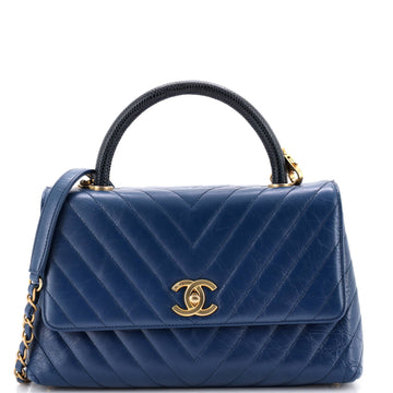 Chanel Coco Top Handle Bag Chevron