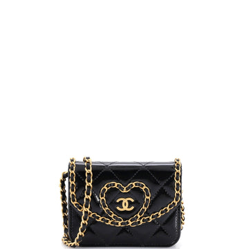 Chanel Heart Chain Flap Bag Quilted