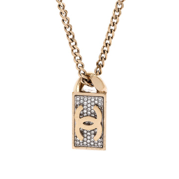 Chanel Cc Dog Tag Pendant Necklace Metal