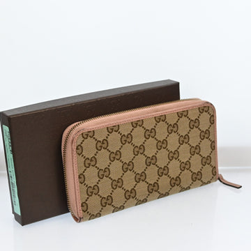 Gucci Gg Canvas Leather Round