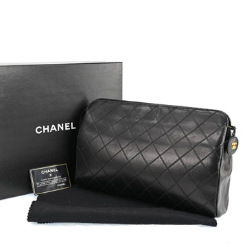 Chanel Matelasse Pouch Bag Black
