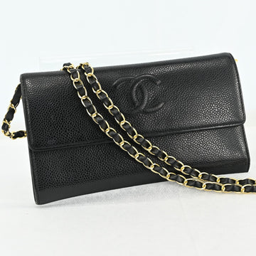 Chanel Coco Mark Caviar Skin Long Wallet