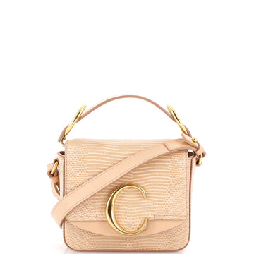 Chloe C Flap Bag Lizard Embossed Leather