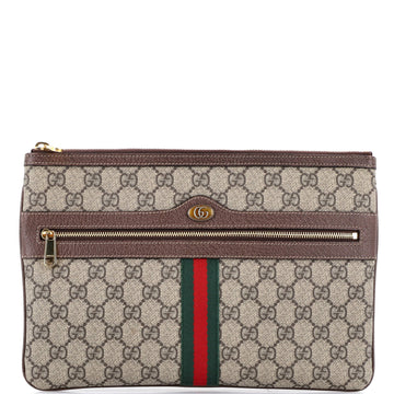 Gucci Ophidia Zip Pouch Gg Coated Canvas