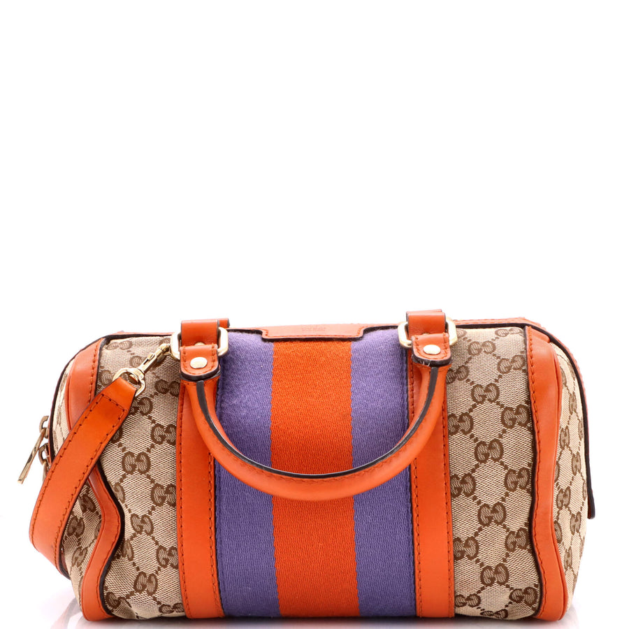Gucci Vintage Web Boston Bag Gg Canvas