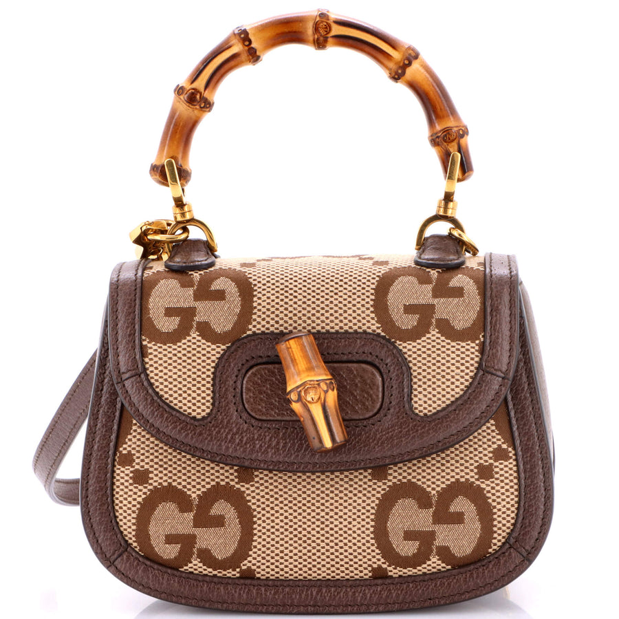 Gucci Bamboo Top Handle Bag Jumbo Gg