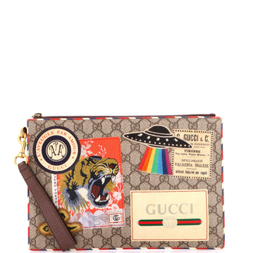 Gucci Courrier Pouch Gg Coated Canvas