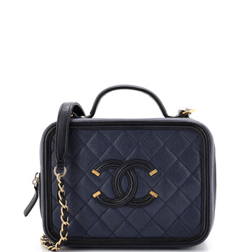 Chanel Filigree Vanity Case Quilted