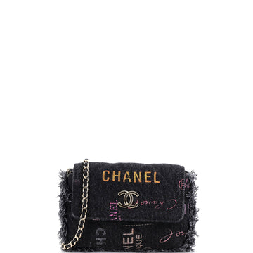 Chanel Denim Mood Flap Clutch With Chain
