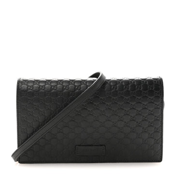 Microguccissima Crossbody Wallet Black