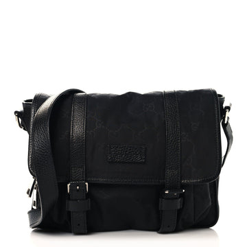 Gucci Nylon Double Buckle Flap Messenger