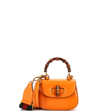 Gucci Bamboo Top Handle Bag Leather Mini