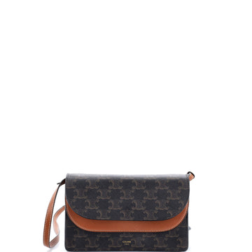 Celine Wallet On Strap Triomphe Coated