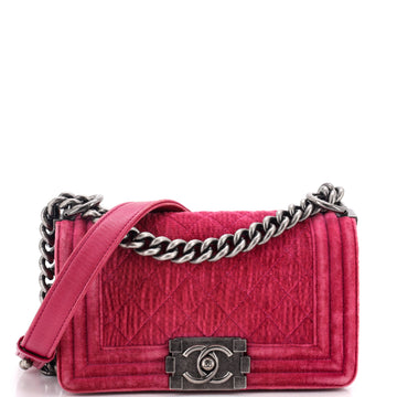 Chanel Boy Flap Bag Quilted Velvet Small
