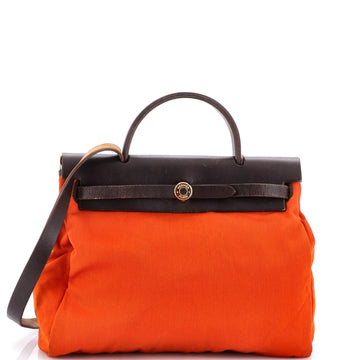 Hermes Herbag Toile And Leather Pm