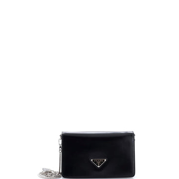 Prada Triangle Logo Chain Flap Bag