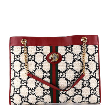 Gucci Rajah Chain Tote Gg Tweed Large
