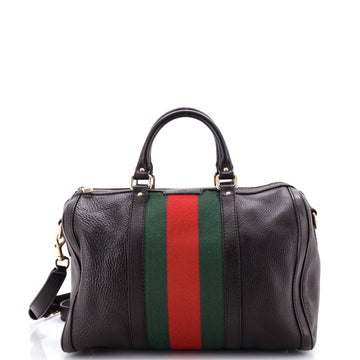 Gucci Vintage Web Boston Bag Leather