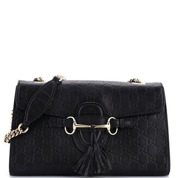 Emily Chain Flap Bag Guccissima Leather