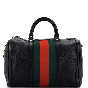 Gucci Vintage Web Boston Bag Leather