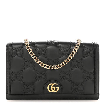 Gucci Calfskin Gg Matelasse Chain Wallet