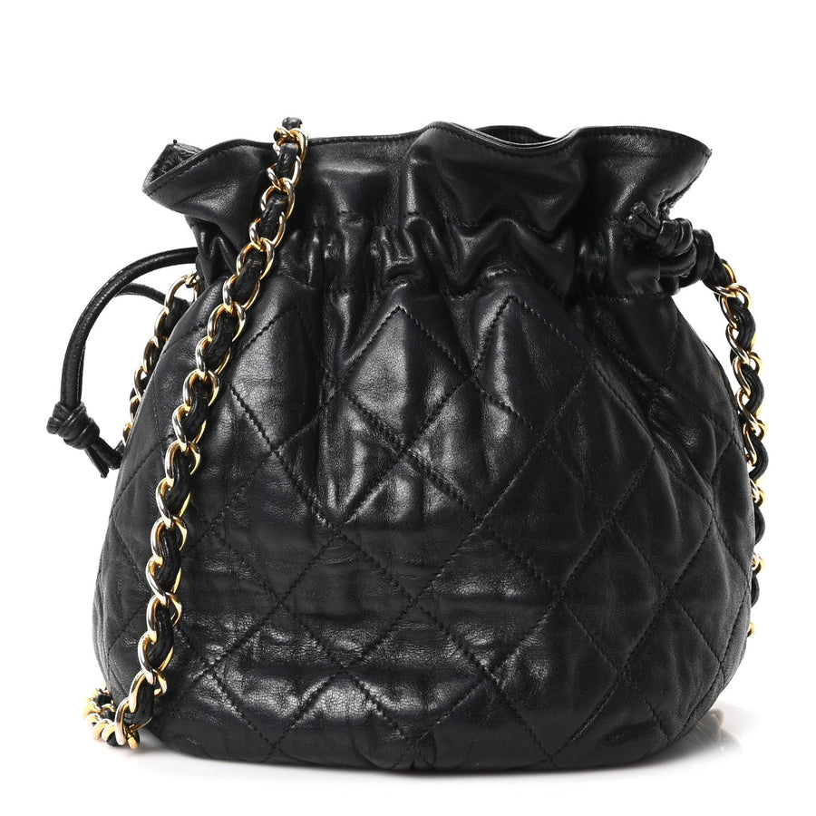 Chanel Lambskin Quilted Mini Drawstring