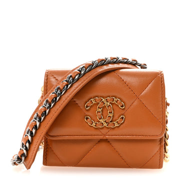 Lambskin Quilted Chanel 19 Flap Coin