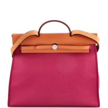 Hermes Herbag Zip Leather And Toile 39
