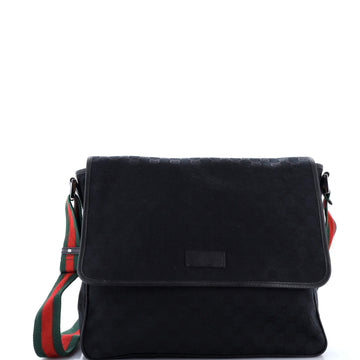 Gucci Web Strap Flap Messenger Gg Canvas