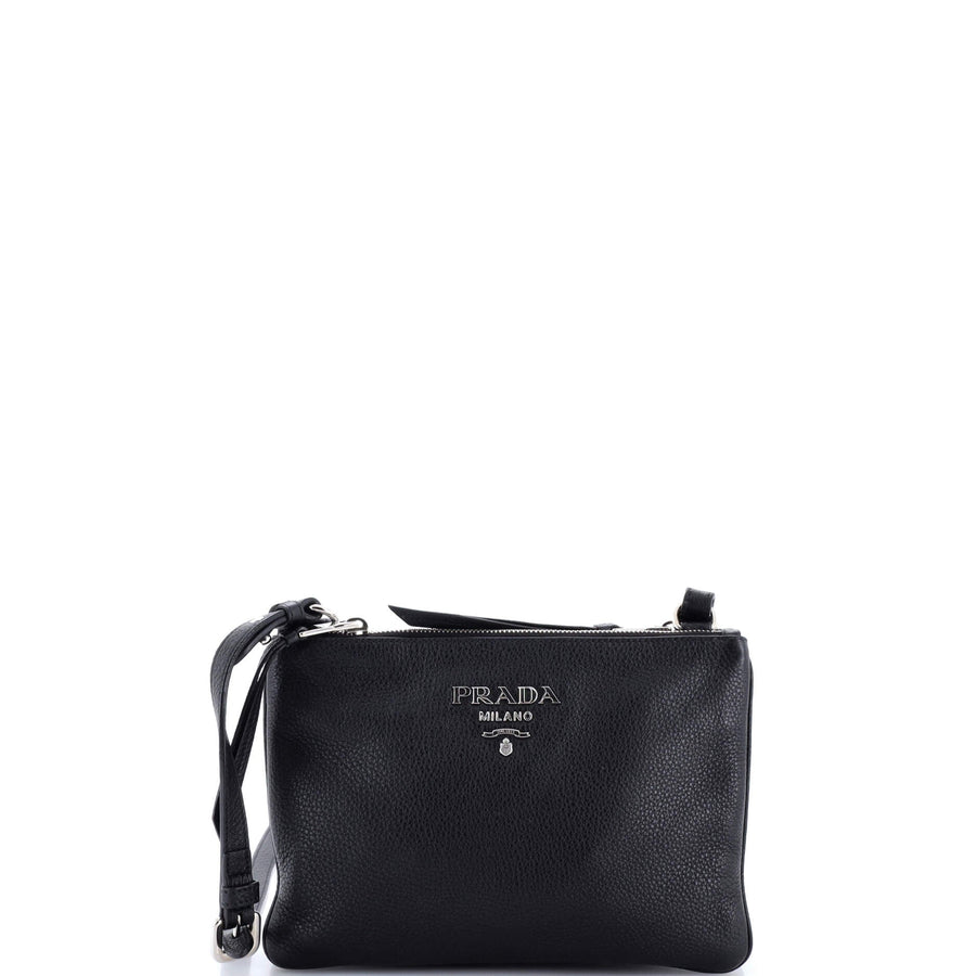 Prada Double Zip Crossbody Bag Vitello