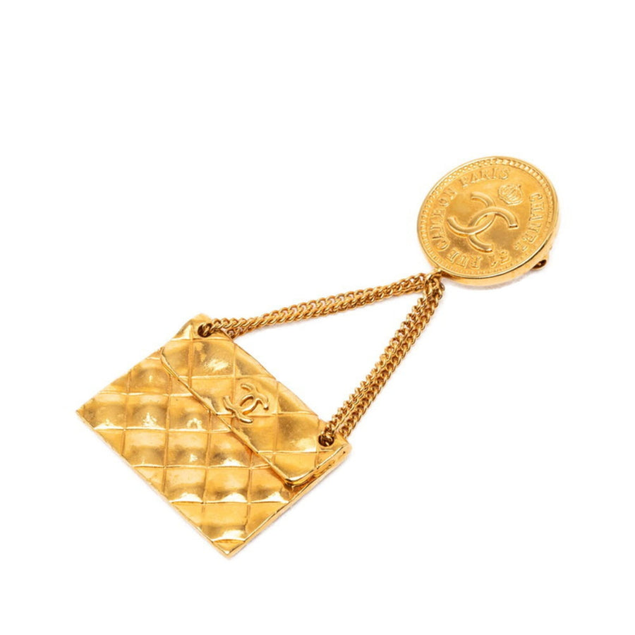 Chanel Cc Logo Brooch Metal