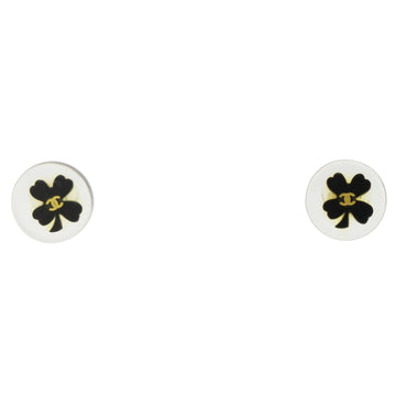 Chanel Cc Logo Clover Earrings Metal