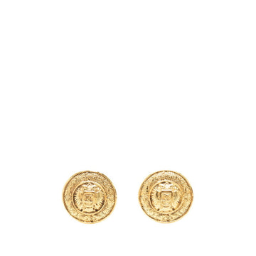 Chanel Cc Logo Round Clip-On Earrings