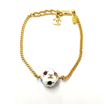 Chanel Cc Logo Ball Bracelet Gold-Tone
