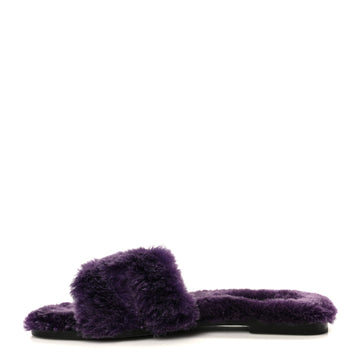 Hermes Woolskin Oran Sandals 38.5 Violet