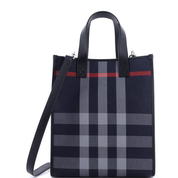 Burberry Book Tote Check E-Canvas Medium