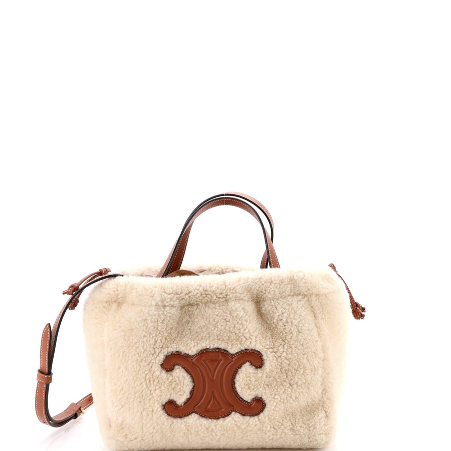 Celine Cuir Triomphe Cabas Drawstring