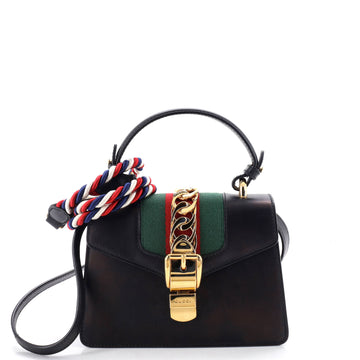 Gucci Sylvie Top Handle Bag Leather Mini