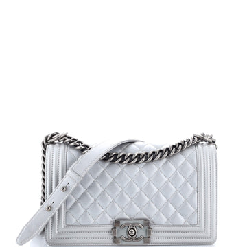 Chanel Boy Flap Bag Quilted Metallic