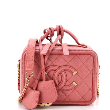 Chanel Filigree Vanity Case Quilted