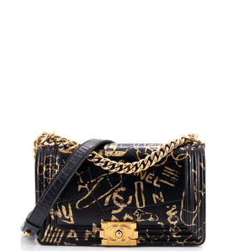 Chanel Boy Flap Bag Graffiti Crocodile