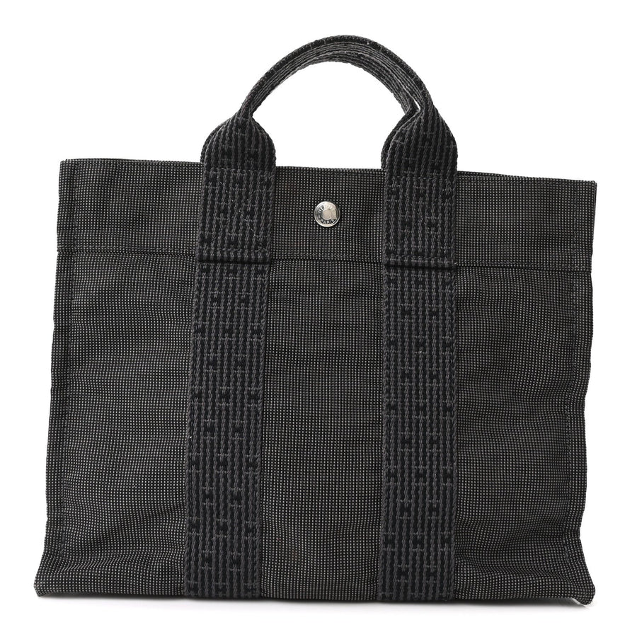 Hermes Canvas Herline Pm Tote Grey