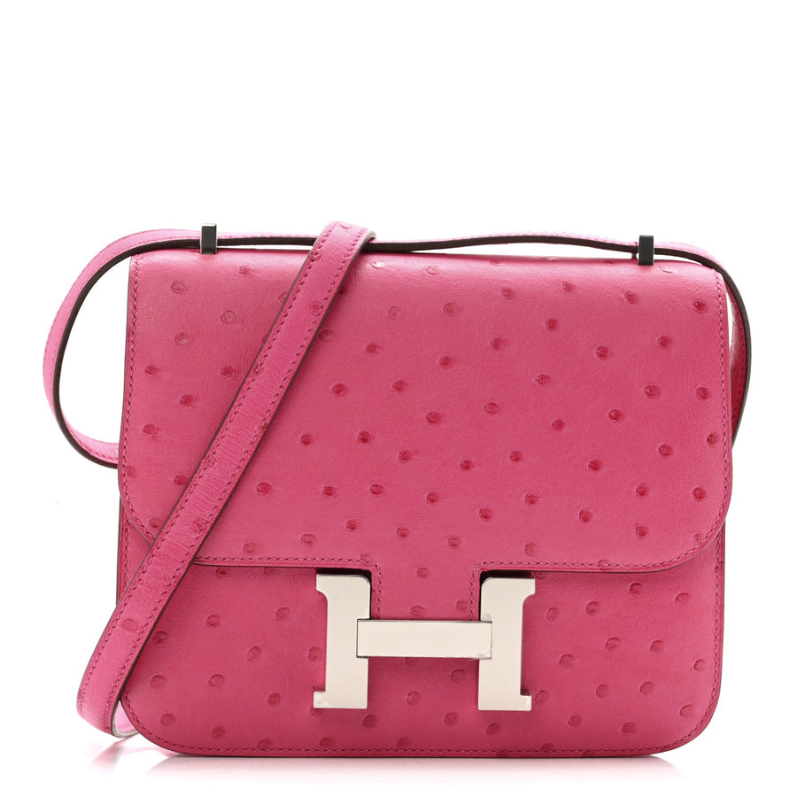 Hermes Ostrich Constance 18 Rose Tyrien