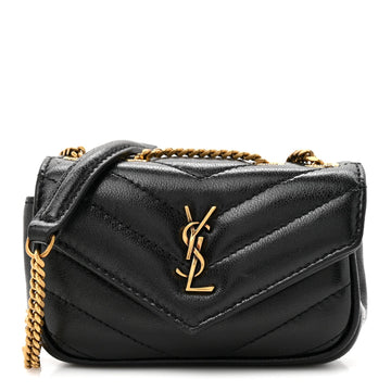 Saint Laurent Lambskin Chevron Quilted