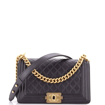 Chanel Boy Flap Bag Quilted Lambskin Old