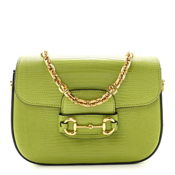 Gucci Lizard Mini Horsebit Shoulder Bag