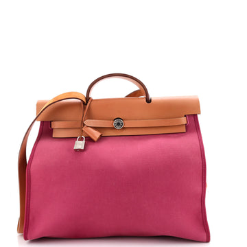 Hermes Herbag Zip Leather And Toile 39
