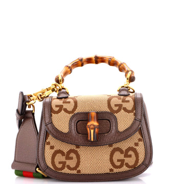 Gucci Bamboo Top Handle Bag Jumbo Gg