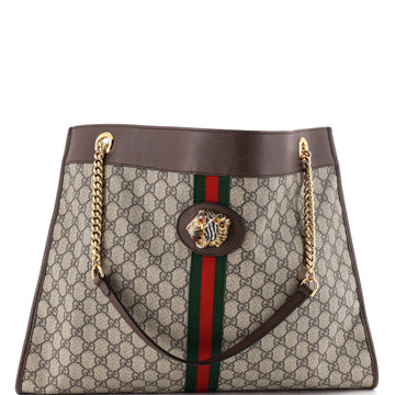 Gucci Rajah Chain Tote Gg Coated Canvas